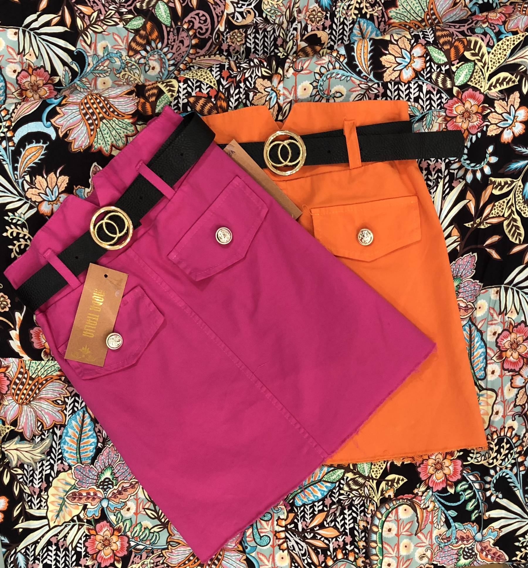 Jupe en jeans ceinture 