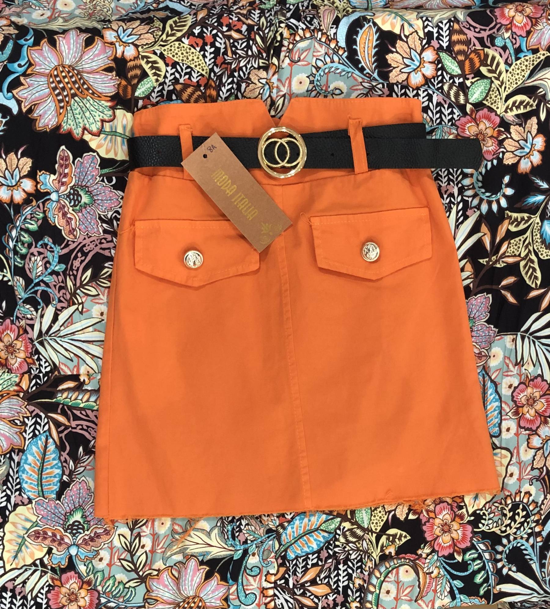 Jupe en jeans ceinture 