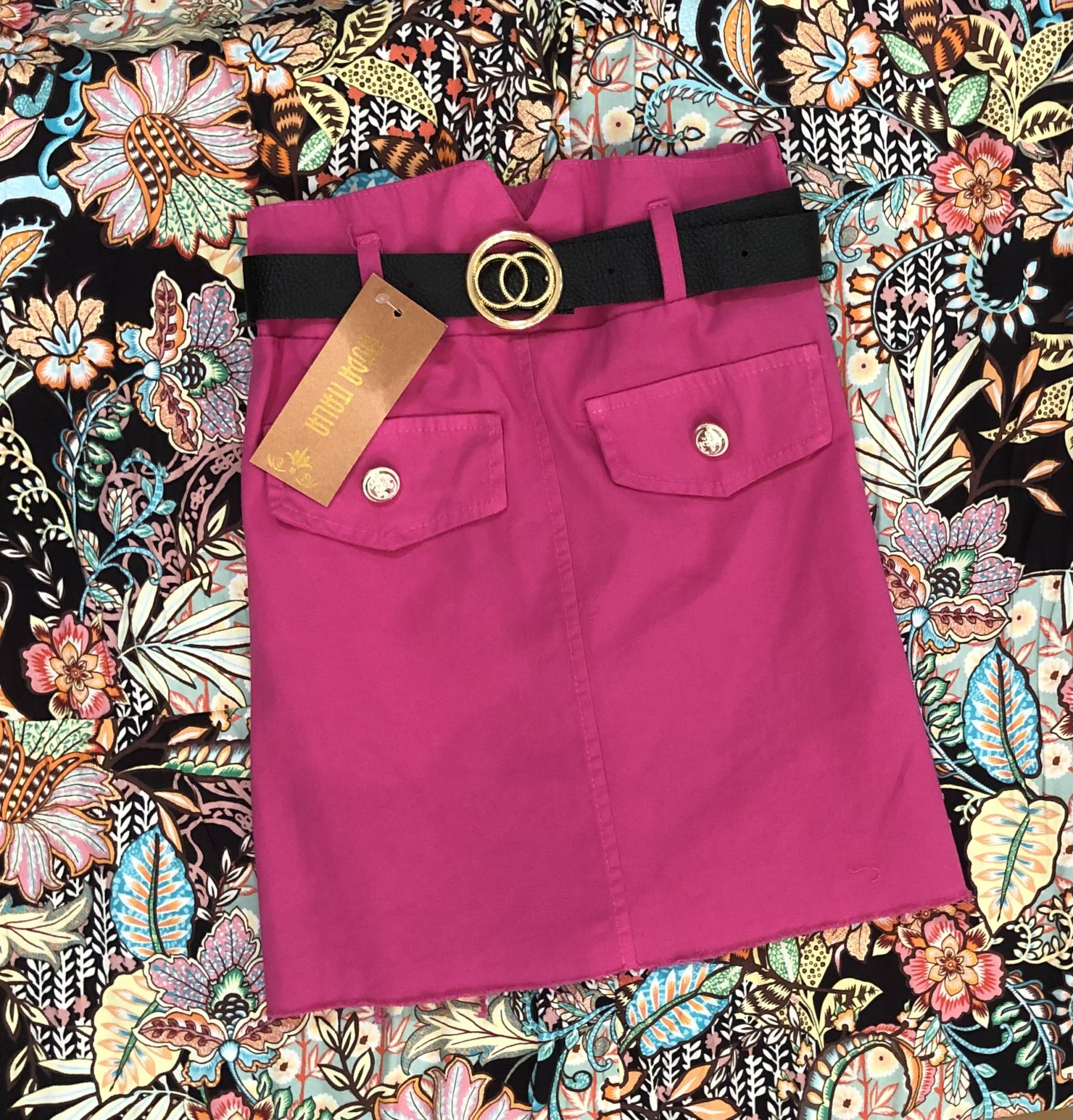 Jupe en jeans ceinture 